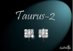 Taurus II - náušnice rhodium